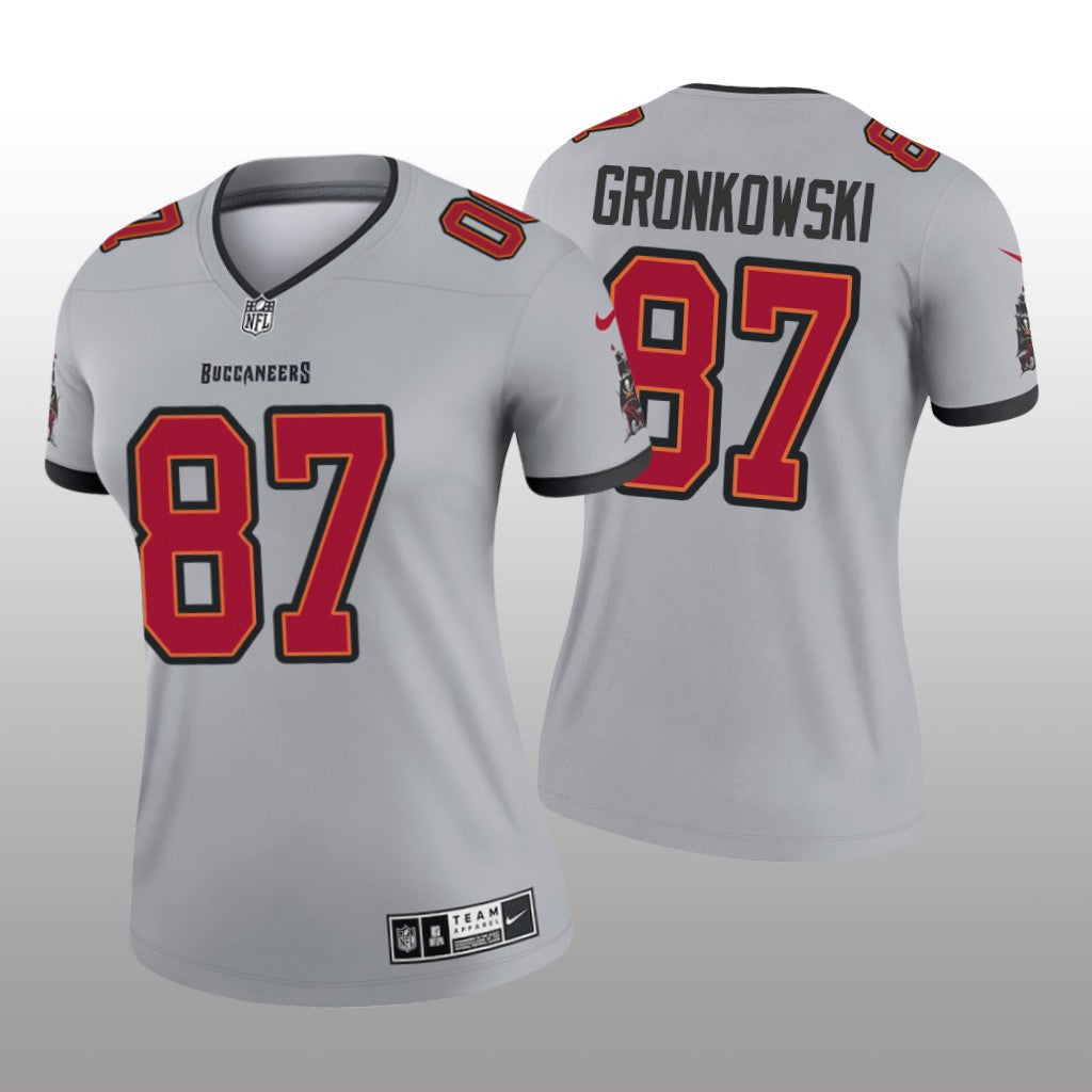 Tampa Bay Buccaneers Rob Gronkowski Gray Jersey Inverted Legend Women's