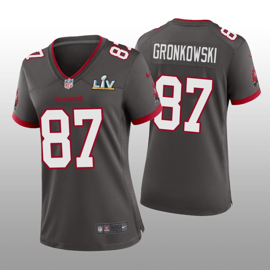 Tampa Bay Buccaneers Rob Gronkowski Pewter Game Jersey Super Bowl LV Women's