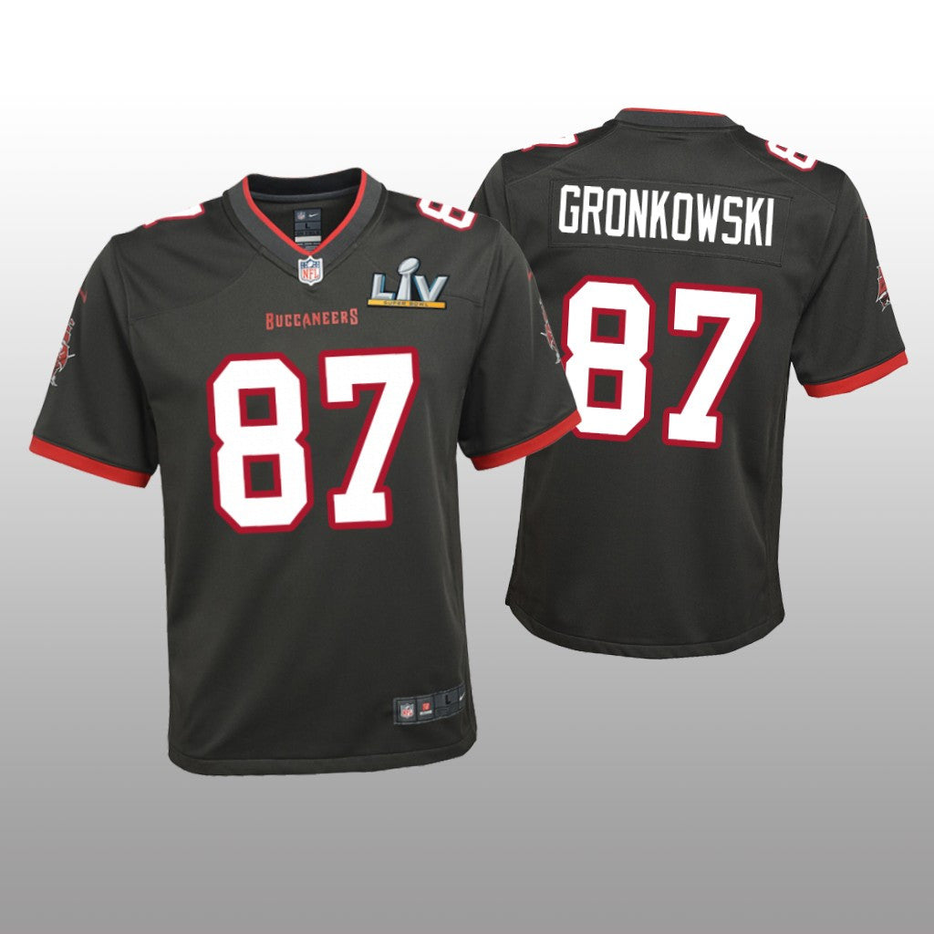 Tampa Bay Buccaneers Rob Gronkowski Pewter Game Jersey Super Bowl LV Youth