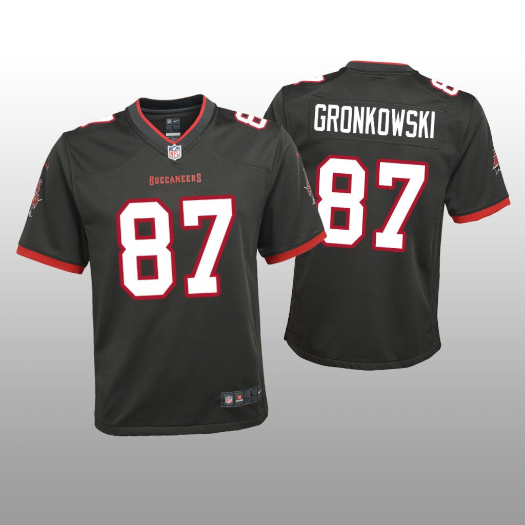 Tampa Bay Buccaneers Rob Gronkowski Pewter Jersey Alternate Game Youth