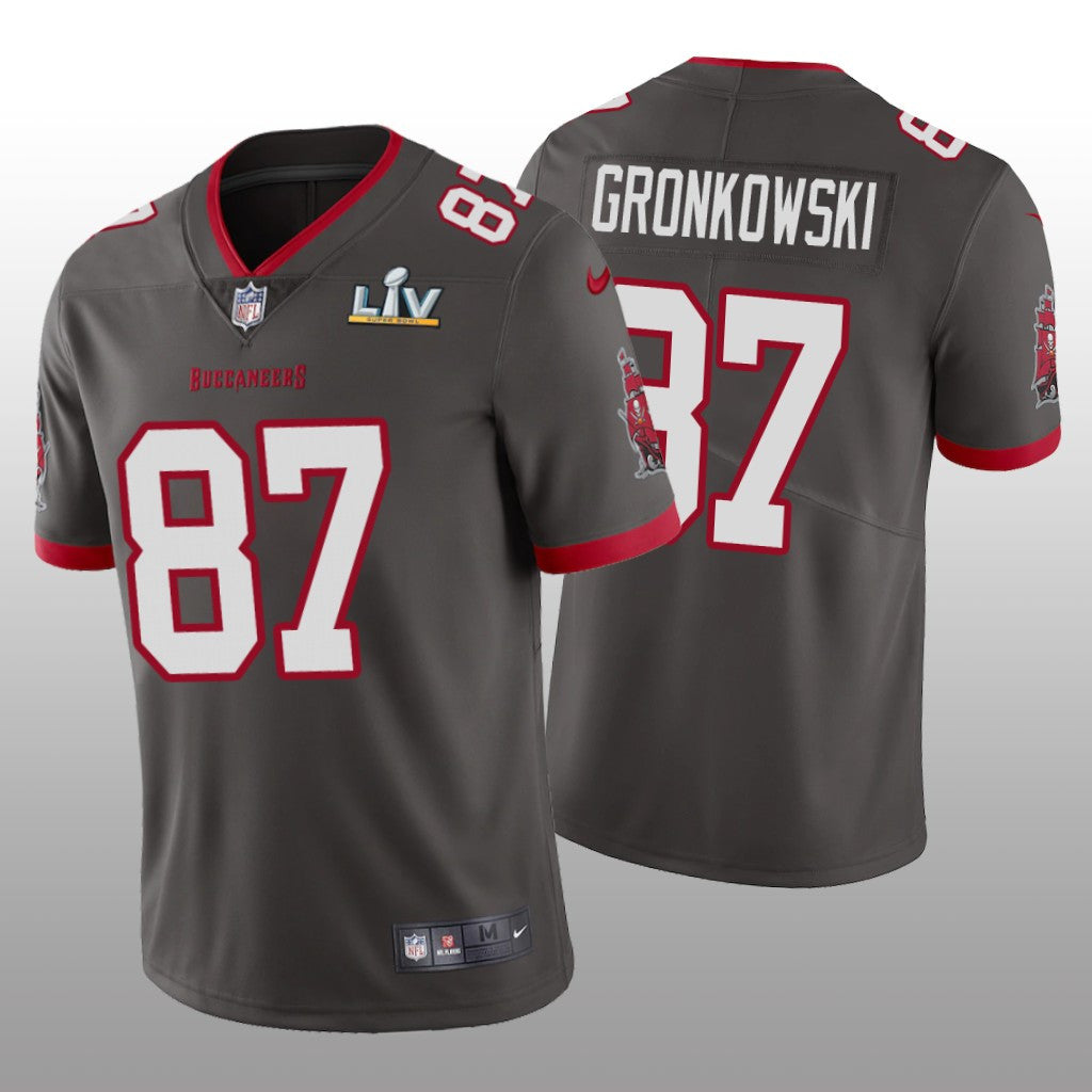 Tampa Bay Buccaneers Rob Gronkowski Pewter Vapor Limited Jersey Super Bowl LV Men's