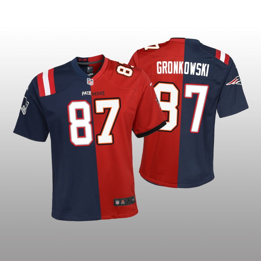 Tampa Bay Buccaneers Rob Gronkowski Red Navy Jersey Split Youth