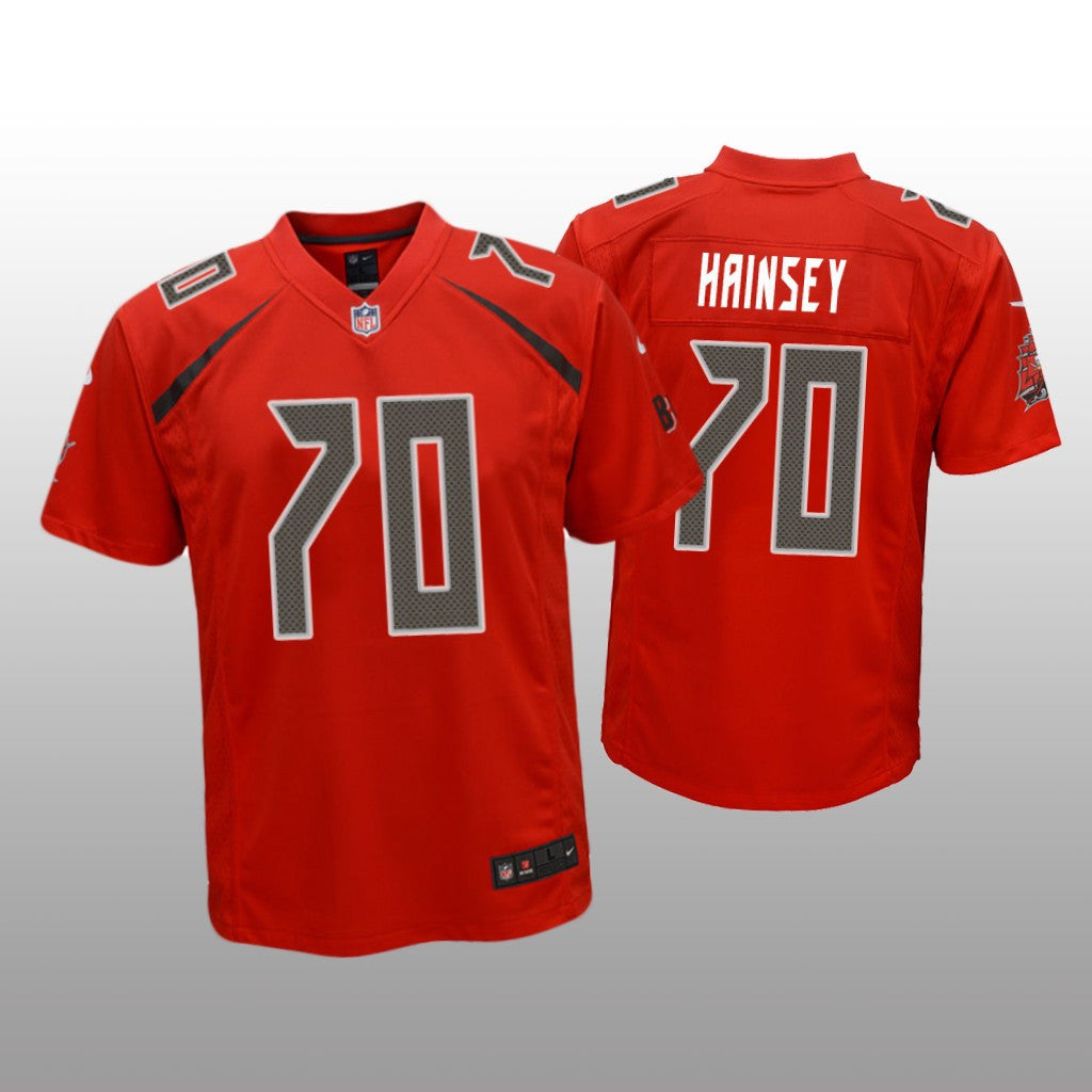 Tampa Bay Buccaneers Robert Hainsey Red Jersey Color Rush Game Youth
