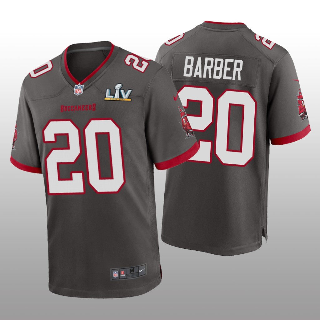 Tampa Bay Buccaneers Ronde Barber Pewter Game Jersey Super Bowl LV Men's