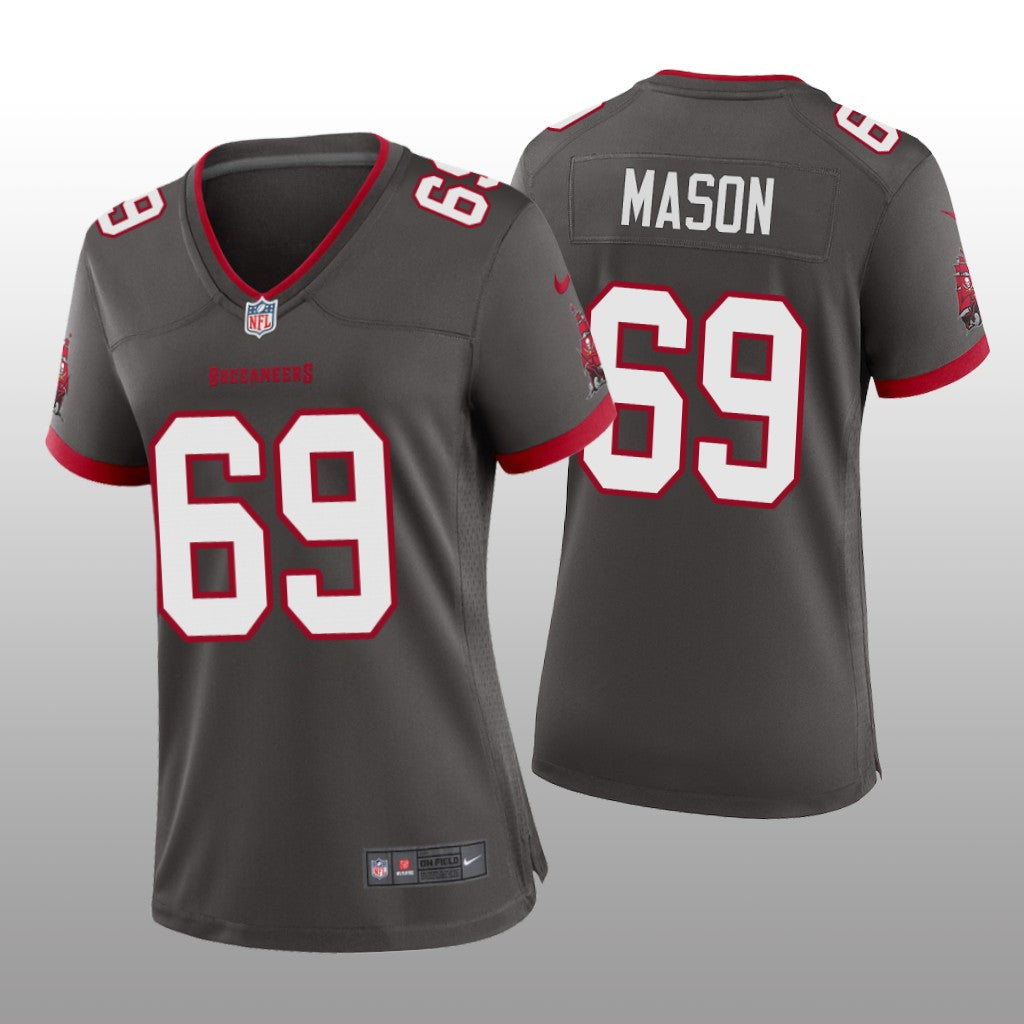 Tampa Bay Buccaneers Shaq Mason Pewter Jersey Alternate Game Women's