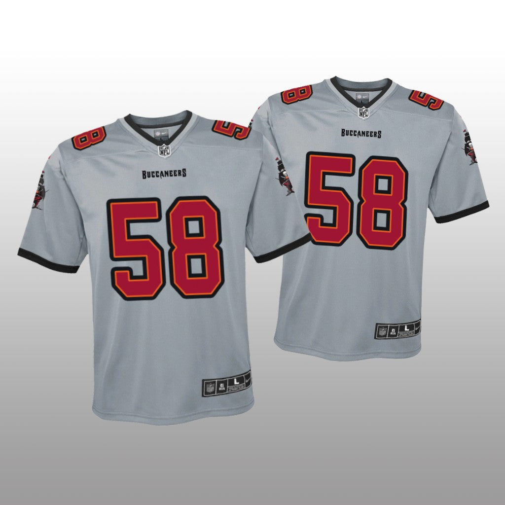 Tampa Bay Buccaneers Shaquil Barrett Gray Jersey Inverted Game Youth
