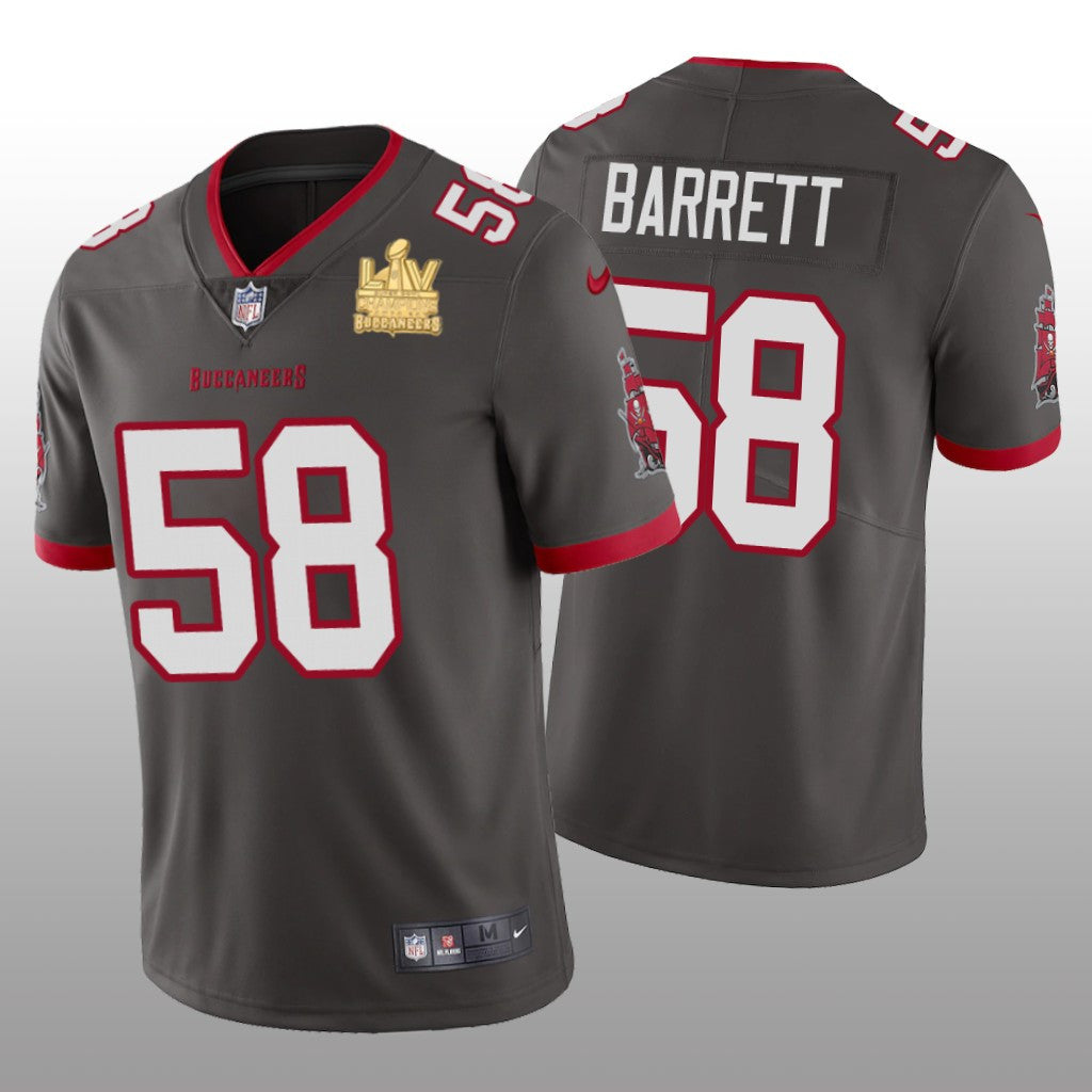 Tampa Bay Buccaneers Shaquil Barrett Pewter Vapor Limited Jersey Super Bowl LV Champions Men's