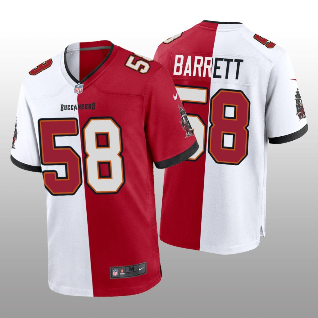 Tampa Bay Buccaneers Shaquil Barrett Red White Two Tone Jersey Split Men's