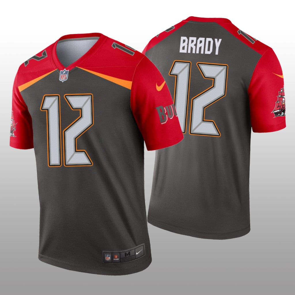 Tampa Bay Buccaneers Tom Brady Pewter Jersey Inverted Legend Men's