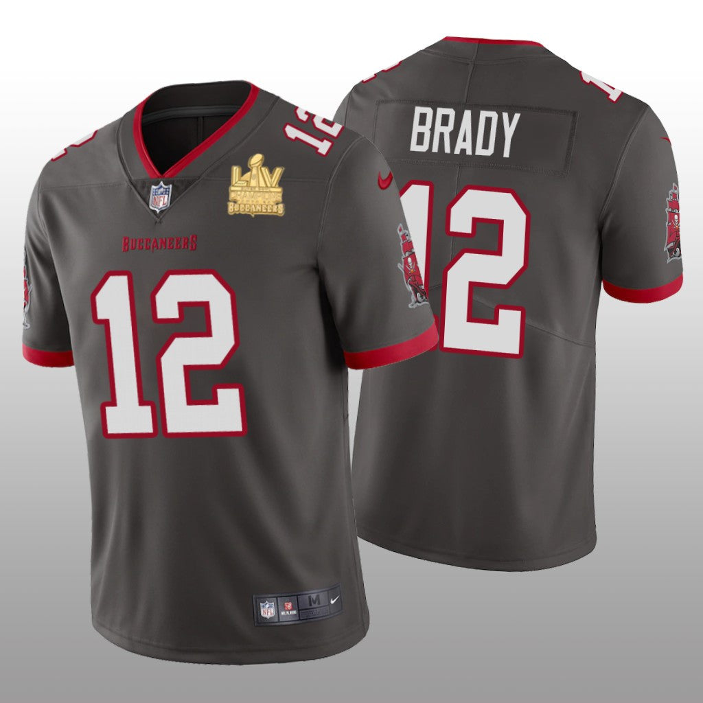 Tampa Bay Buccaneers Tom Brady Pewter Vapor Limited Jersey Super Bowl LV Champions Men's