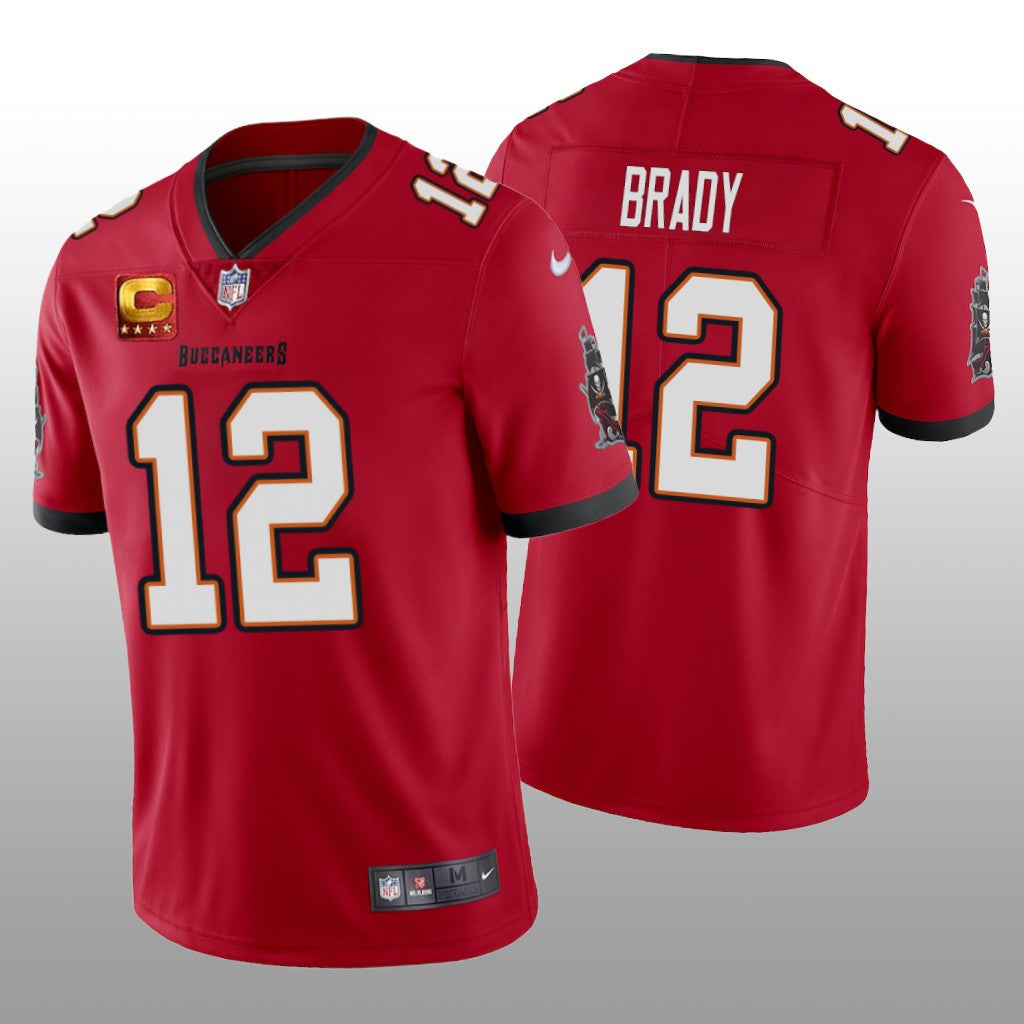 Tampa Bay Buccaneers Tom Brady Red Captain Patch Jersey Vapor Limited Men's