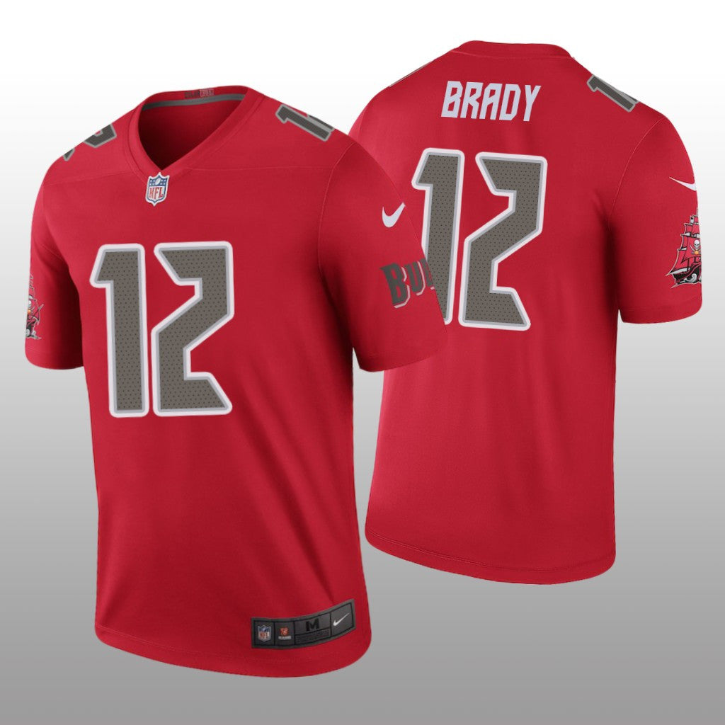 Tampa Bay Buccaneers Tom Brady Red Jersey Color Rush Legend Men's