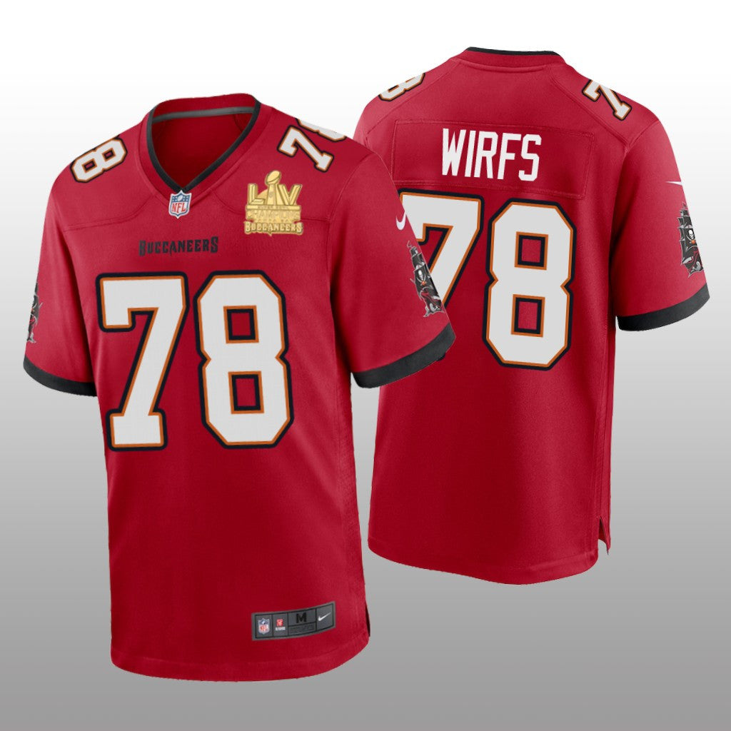 Tampa Bay Buccaneers Tristan Wirfs Red Game Jersey Super Bowl LV Champions Men's