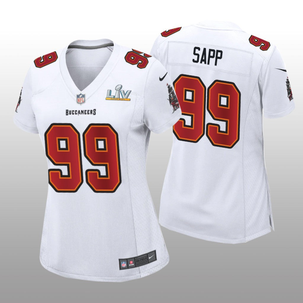 Tampa Bay Buccaneers Warren Sapp White Game Fashion Jersey Super Bowl LV Women's