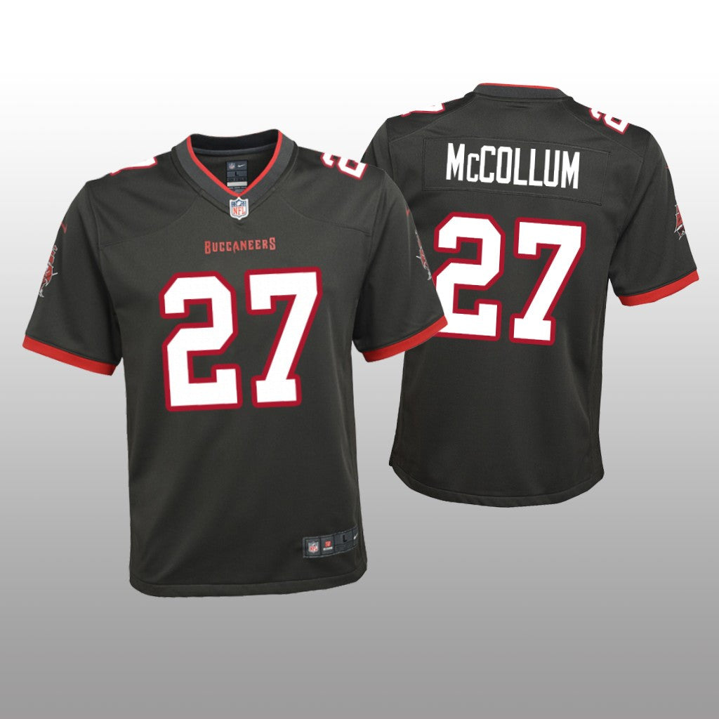 Tampa Bay Buccaneers Zyon McCollum Pewter Jersey Alternate Game Youth