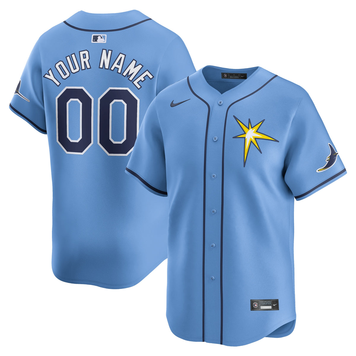 Tampa Bay Rays Nike Alternate Limited Custom Jersey Light Blue