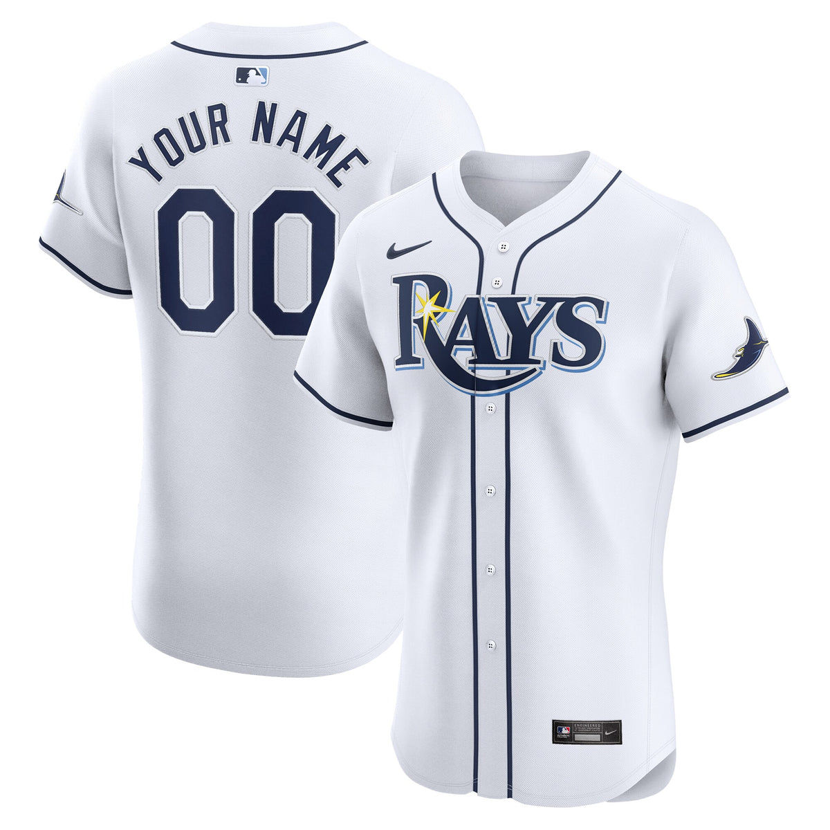 Tampa Bay Rays Nike Home Elite Custom Jersey White