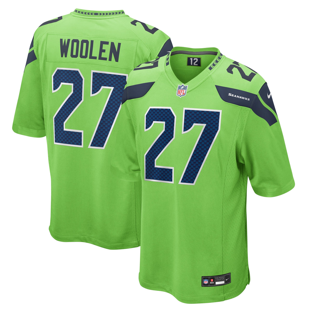 Tariq Woolen Seattle Seahawks Nike Game Jersey Neon Green