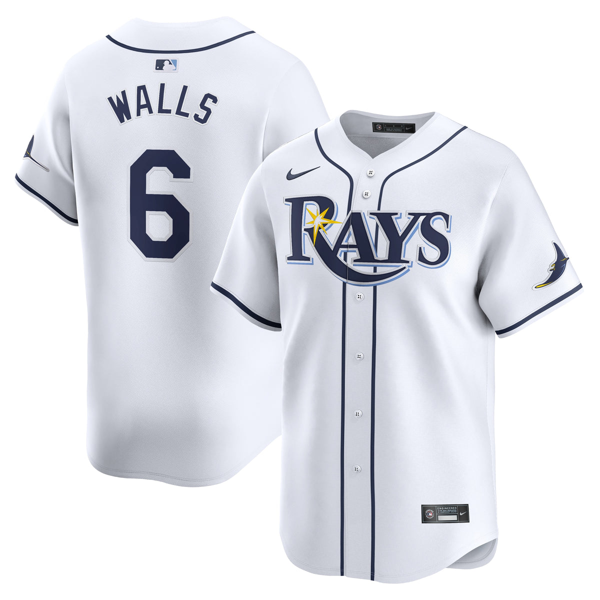 Taylor Walls Tampa Bay Rays Nike Home Limited Player Jersey White