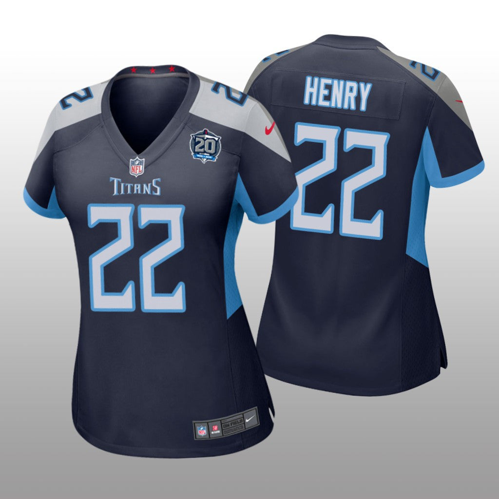 Tennessee Titans #22 Navy Derrick Henry 20th Anniversary Jersey Women