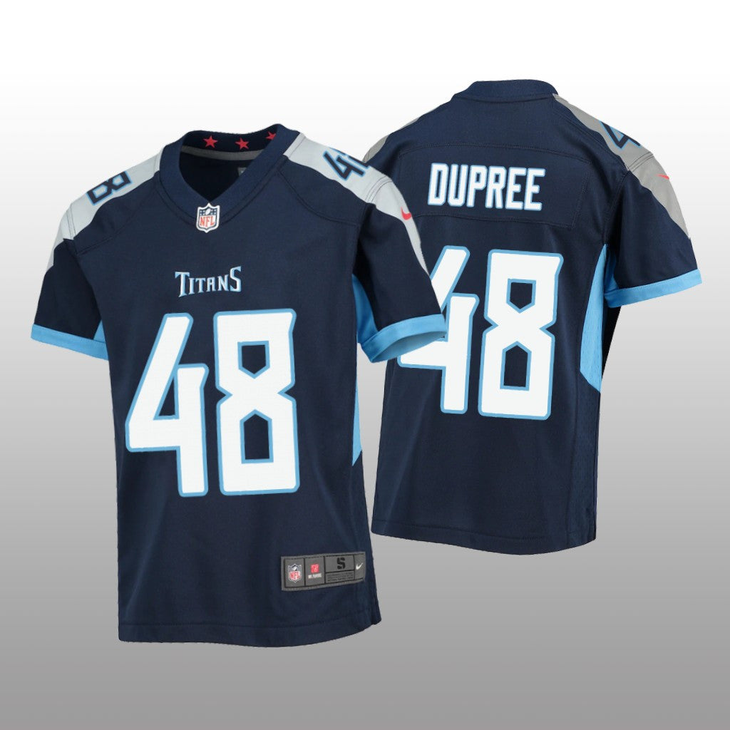 Tennessee Titans Bud Dupree Navy Jersey Game Youth