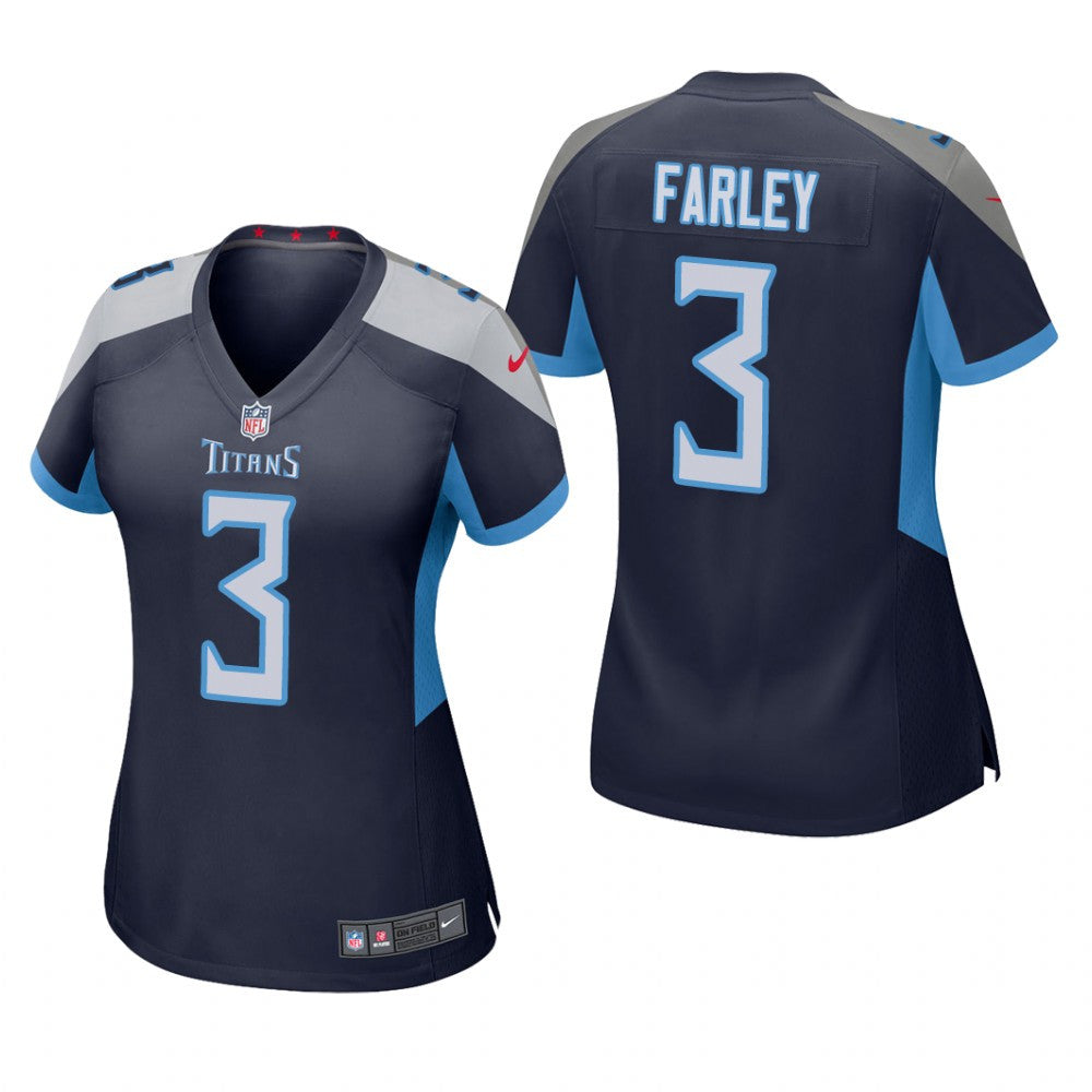 Tennessee Titans Caleb Farley Navy Jersey Game Women's