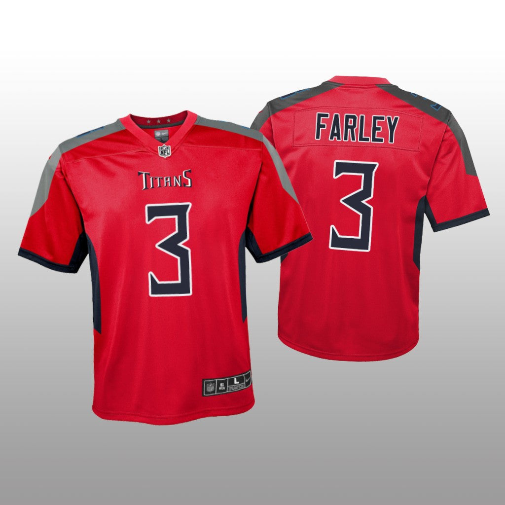 Tennessee Titans Caleb Farley Red Jersey Inverted Game Youth