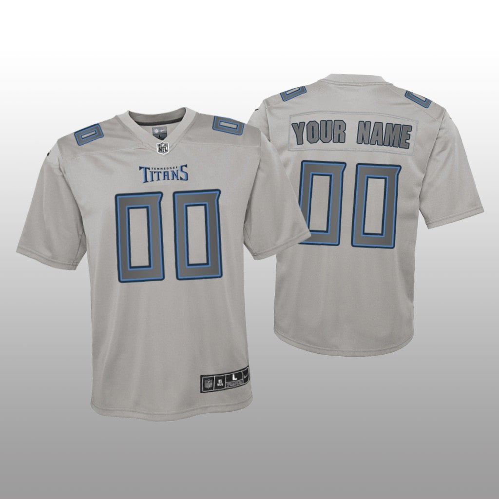Tennessee Titans Custom Gray Jersey Atmosphere Fashion Game Youth