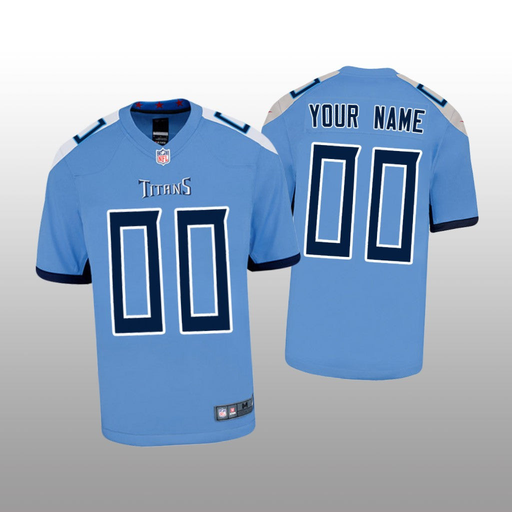 Tennessee Titans Custom Light Blue Jersey Game Youth