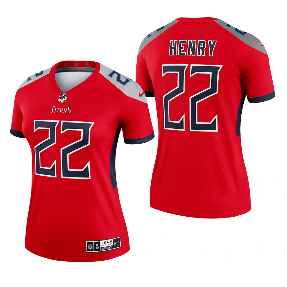 Tennessee Titans Derrick Henry Red Jersey Inverted Legend Women's