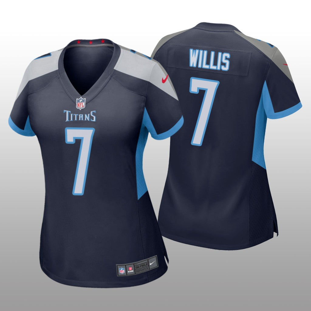 Tennessee Titans Malik Willis Navy Jersey Game Women's