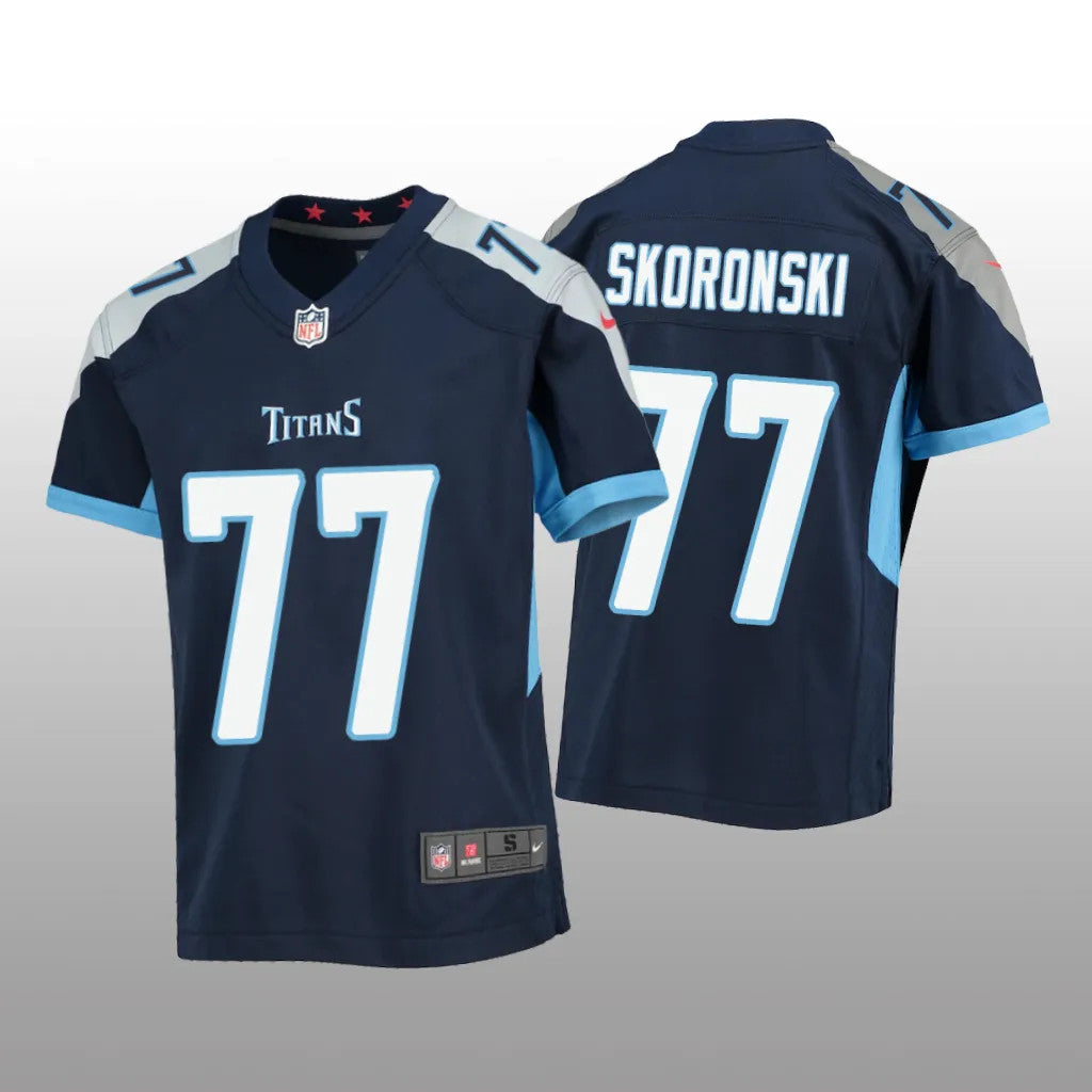 Tennessee Titans Peter Skoronski Navy Jersey Game Youth