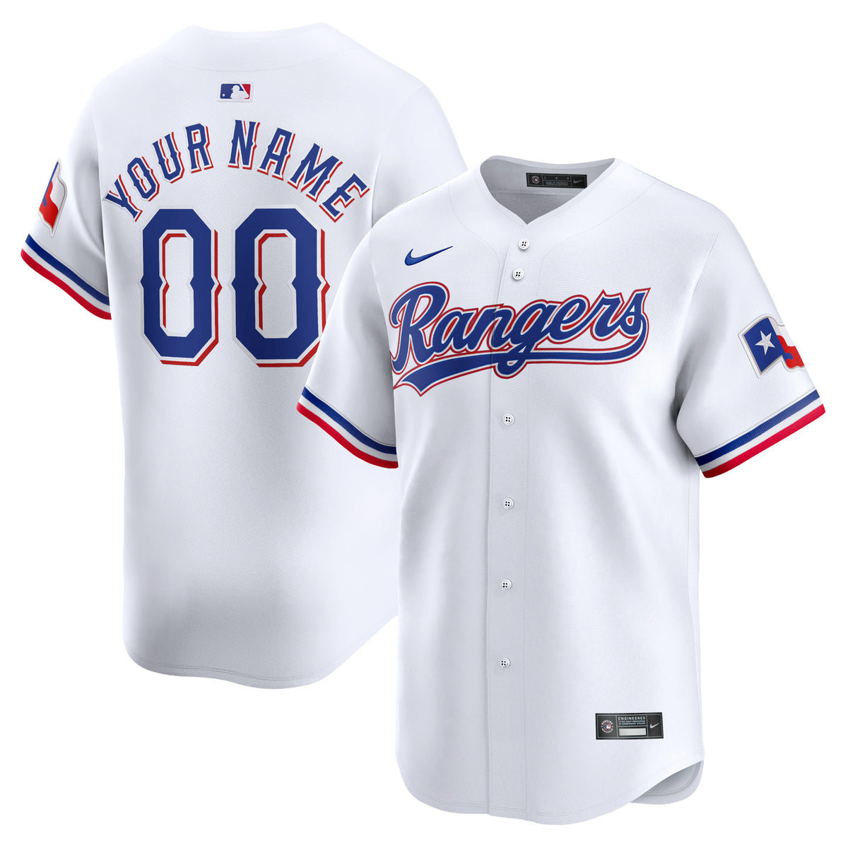 Texas Rangers Nike Youth Home Limited Custom Jersey White