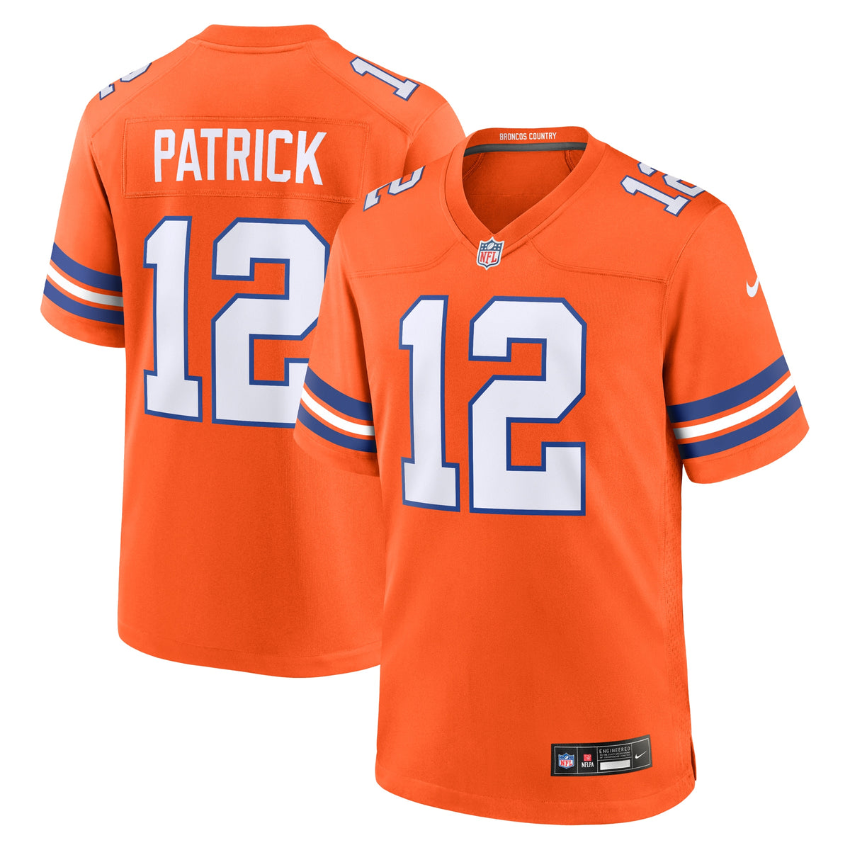 Tim Patrick Denver Broncos Nike Mile High Collection 1977 Throwback Player Game Jersey Orange