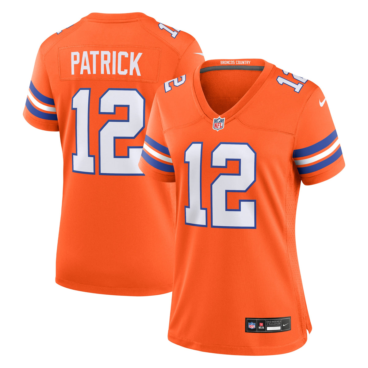 Tim Patrick Denver Broncos Nike Women's Mile High Collection 1977 Throwback Player Game Jersey Orange