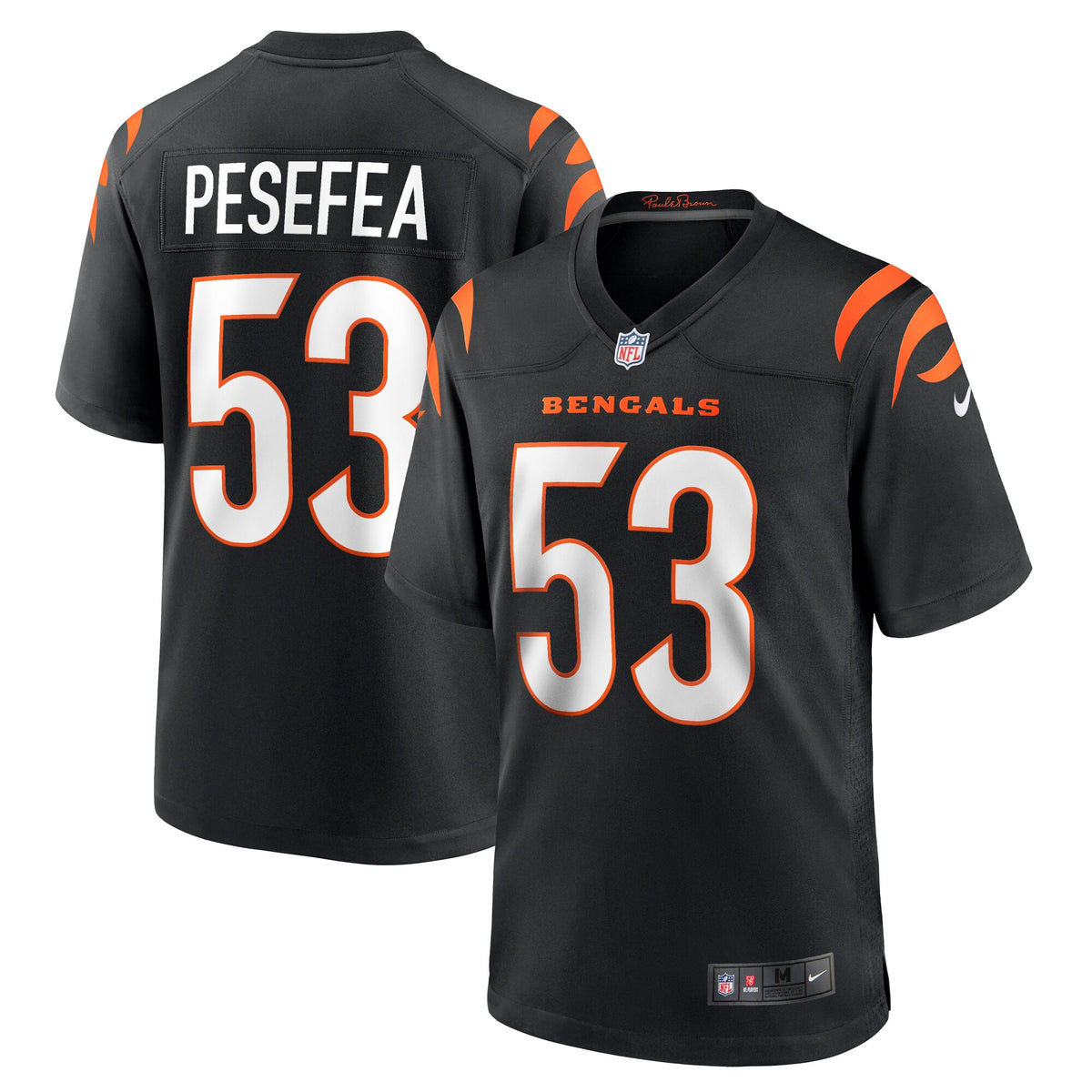 TJ Pesefea Cincinnati Bengals Nike Team Game Jersey Black