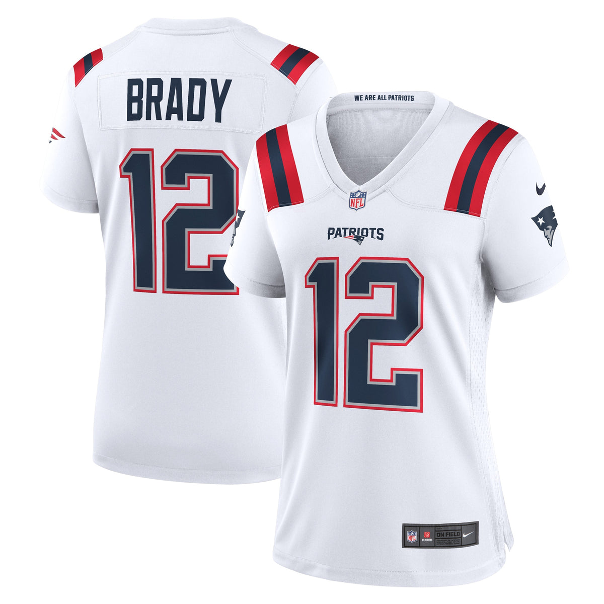 Tom Brady New England Patriots Nike Women's Retired Game Jersey White