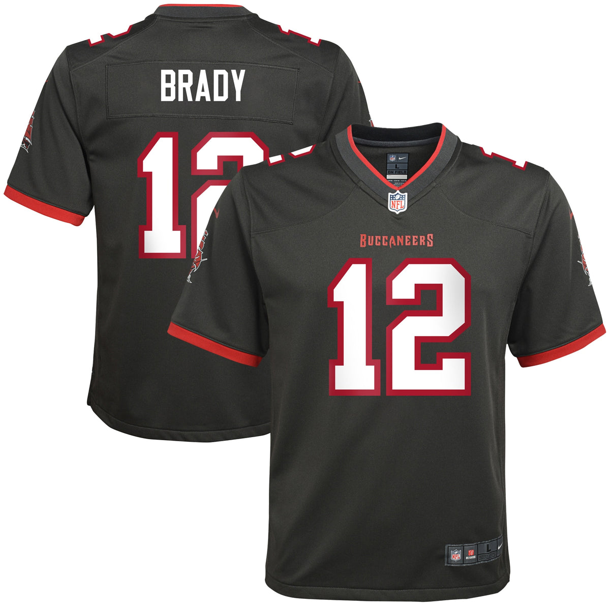 Tom Brady Tampa Bay Buccaneers Nike Youth Alternate Game Jersey Pewter