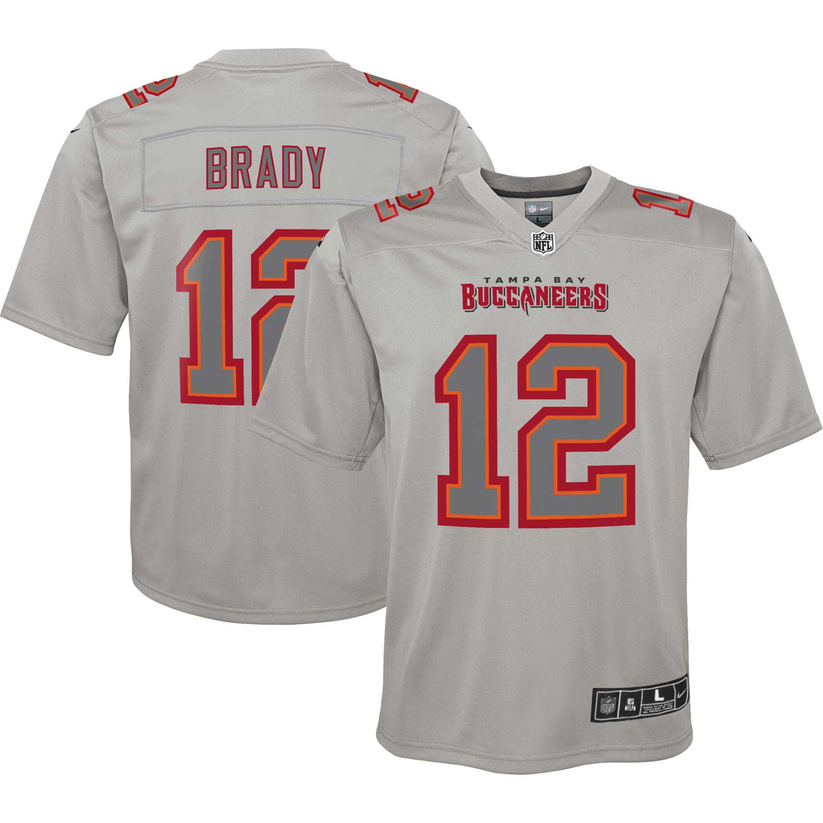 Tom Brady Tampa Bay Buccaneers Nike Youth Atmosphere Game Jersey Gray