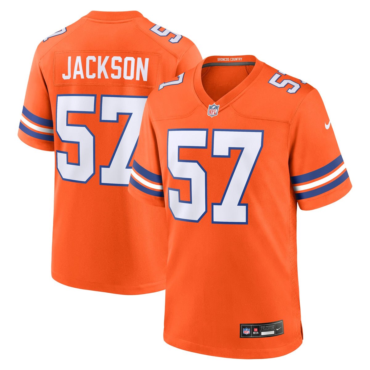 Tom Jackson Denver Broncos Nike Mile High Collection 1977 Throwback Retired Player Game Jersey Orange