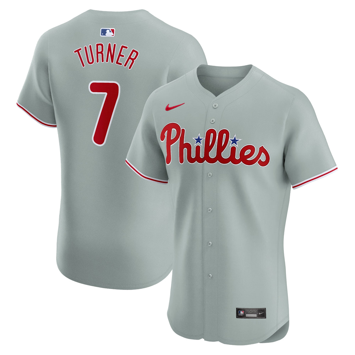 Trea Turner Philadelphia Phillies Nike Road Elite Player Jersey Gray