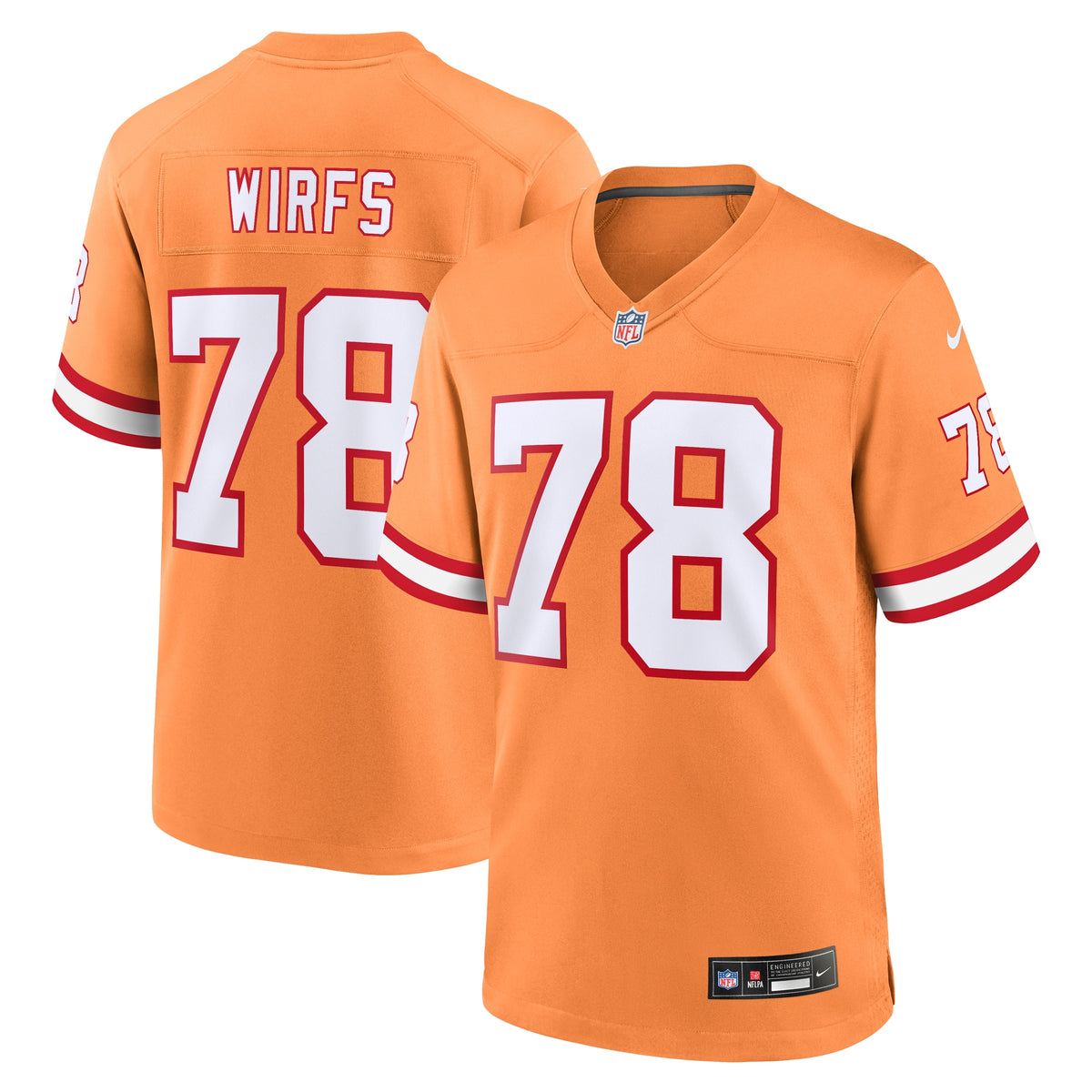 Tristan Wirfs Tampa Bay Buccaneers Nike Throwback Game Jersey Orange