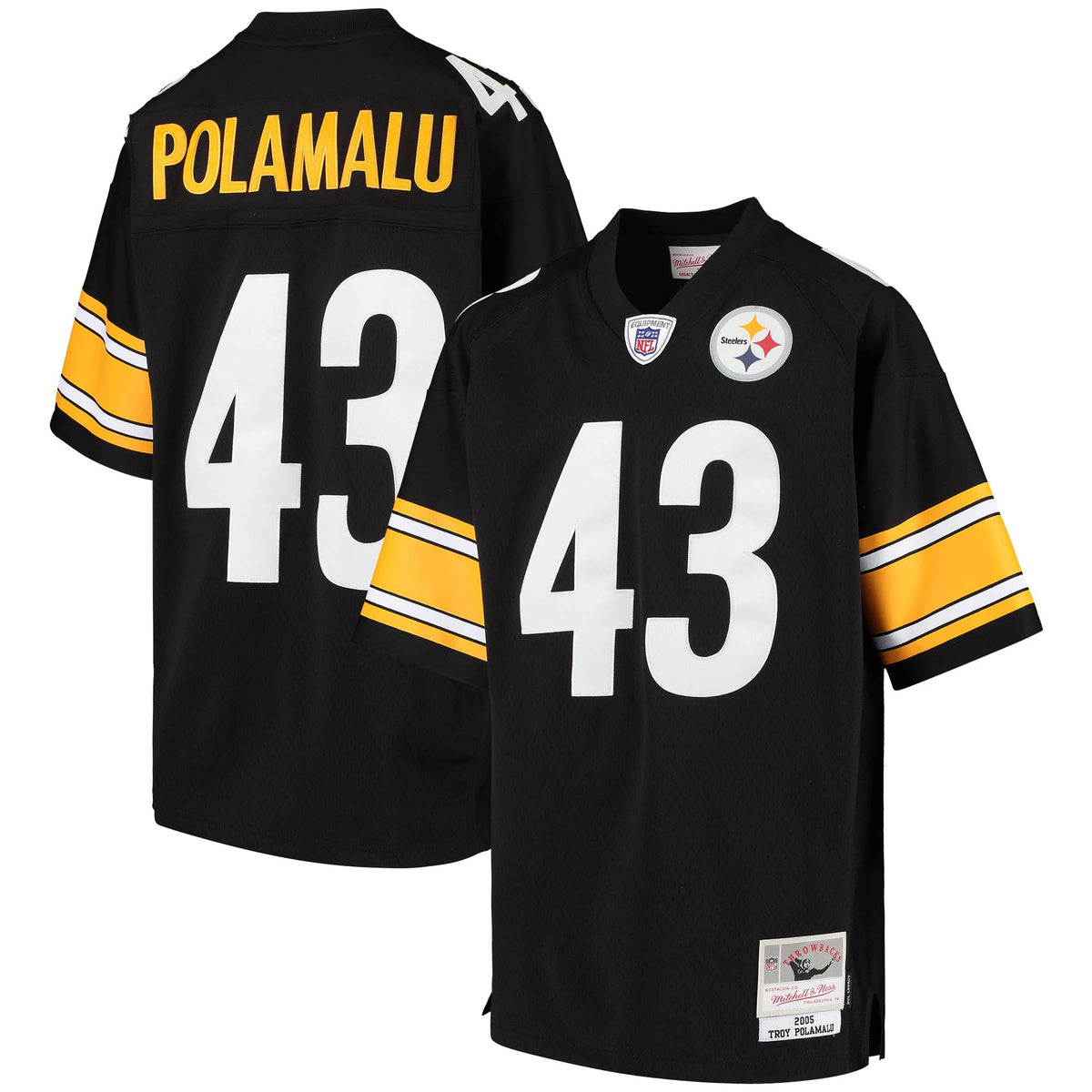 Troy Polamalu Pittsburgh Steelers Mitchell Ness Youth 2005 Gridiron Classics Retired Player Legacy Jersey Black