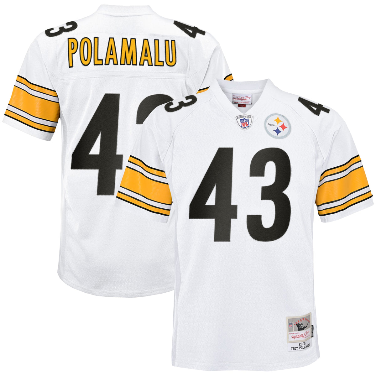 Troy Polamalu Pittsburgh Steelers Mitchell Ness Youth 2005 Retired Player Legacy Jersey White