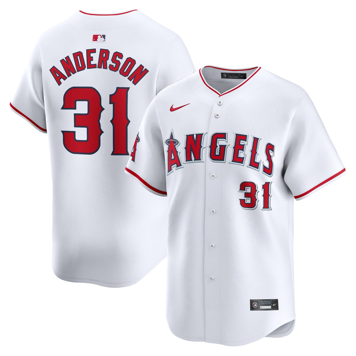 Tyler Anderson Los Angeles Angels Nike Home Limited Player Jersey White