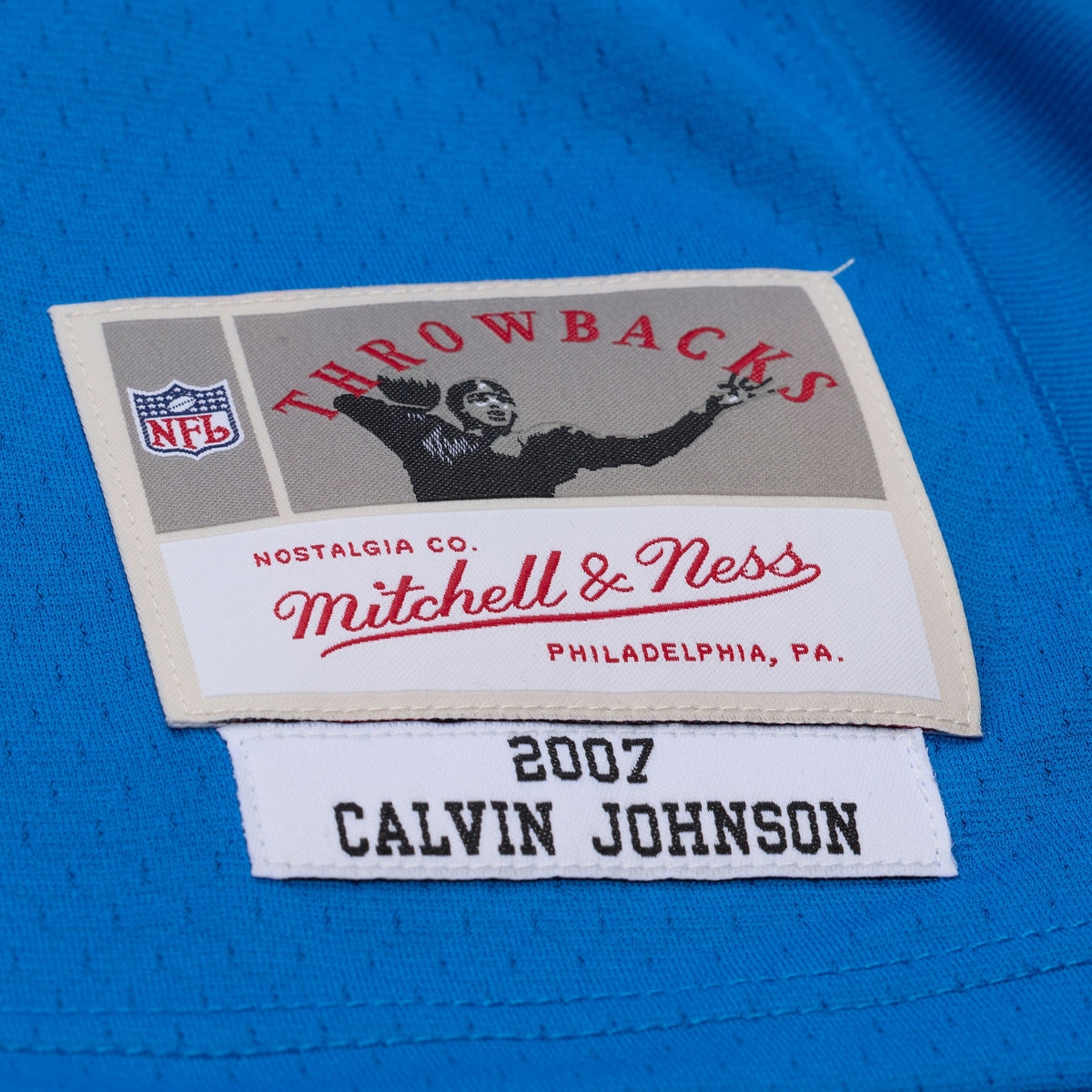 Unisex Detroit Lions Calvin Johnson Mitchell & Ness x Golf Wang Blue 2007 Legacy Fashion Jersey
