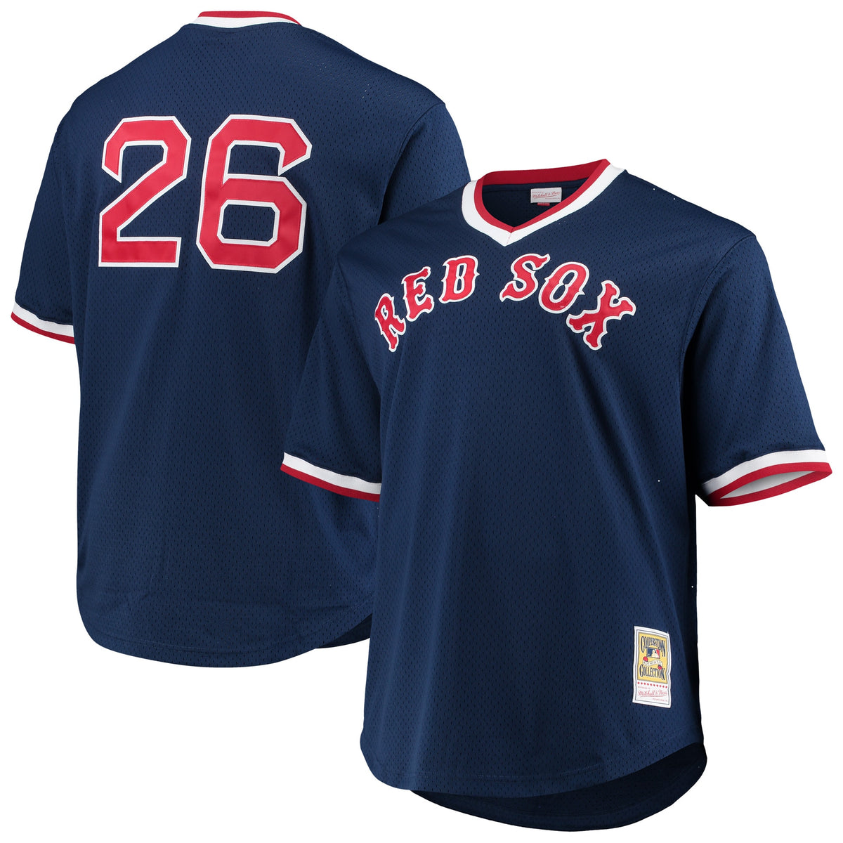Wade Boggs Boston Red Sox Mitchell Ness Big Tall Cooperstown Collection Mesh Batting Practice Jersey Navy