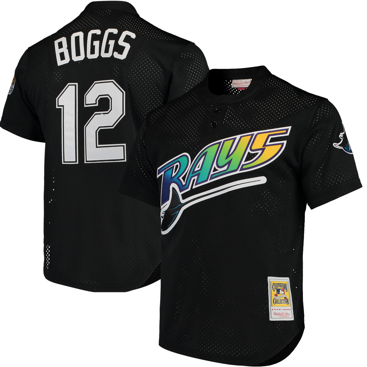 Wade Boggs Tampa Bay Rays Mitchell Ness Cooperstown Collection 1991 Mesh Batting Practice Jersey Black