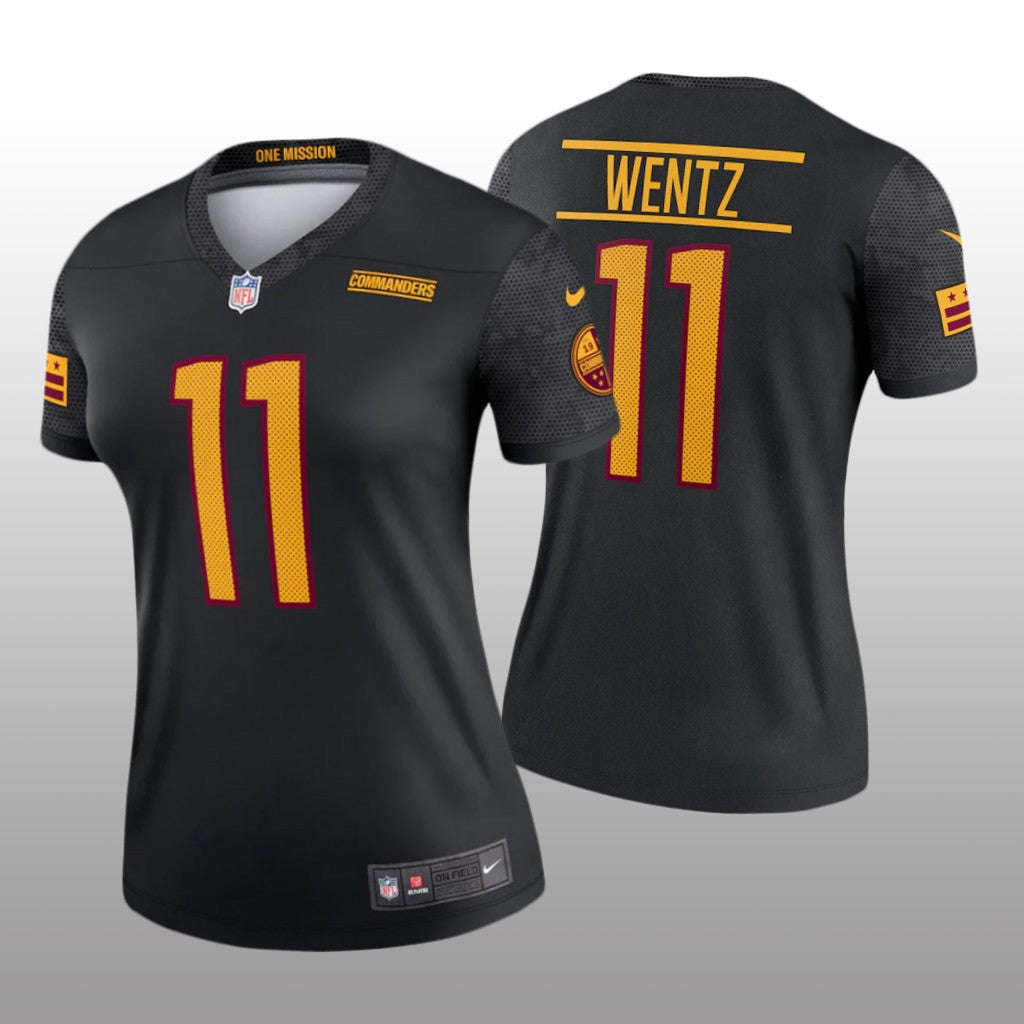 Washington Commanders Carson Wentz Black Jersey Legend Women's