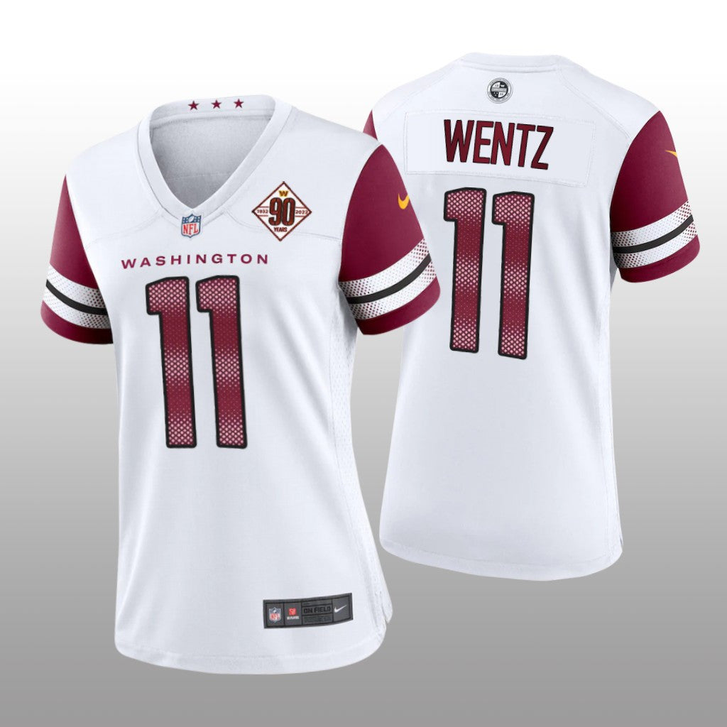 Washington Commanders Carson Wentz White Jersey 90th Anniversary Women's